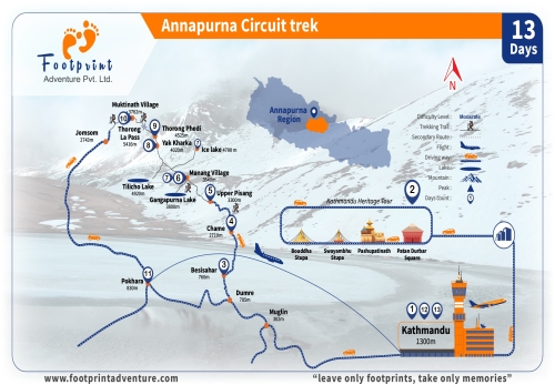 annapurna circuit trek map